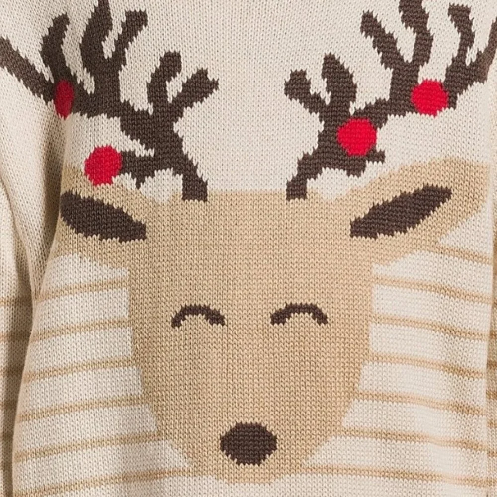 NEW Unisex Sz 12 Months Christmas Holiday Reindeer Brown Sweater HOLIDAY TIME
